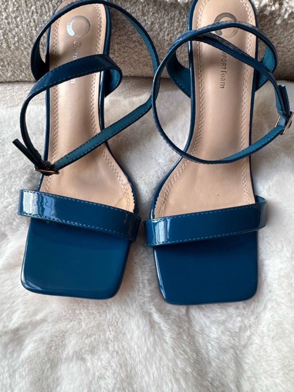 Teal Blue sandals with Stiletto heels Size 8.5